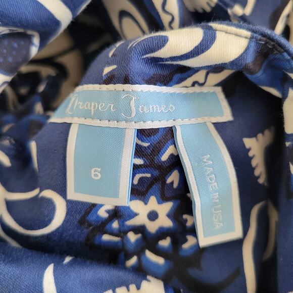 Draper James Oak Hill Vine Dress Cut Out Back Blue Floral Fit Flare Women 6 - Picture 11 of 13